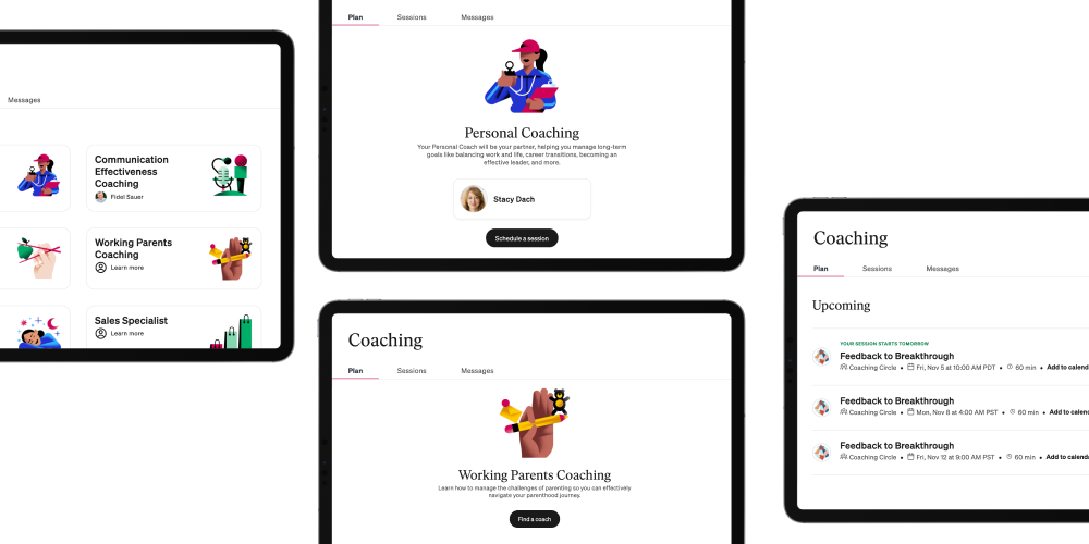 image of app showing BetterUp specialist coach network